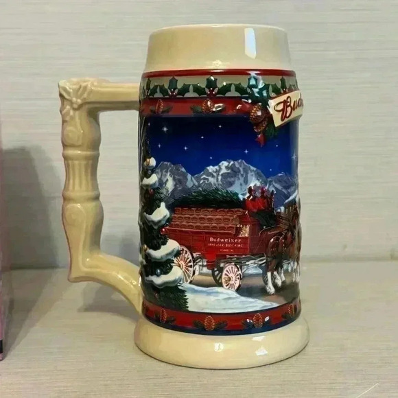 Vintage 2003 Budweiser Collector Holiday Stein - Old Towne Holiday - Picture 8 of 8